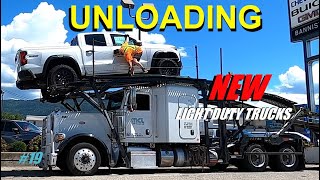 UNLOADING 2024 CHEVY amp GMC TRUCKS  PETERBILT AUTO TRANSPORT CARRIER  AUTO TRANSPORT CARRIERS 19 [upl. by Ilyse487]