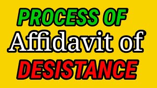 Paano MAG Process NG AFFIDAVIT OF DESISTANCE [upl. by Eerat]