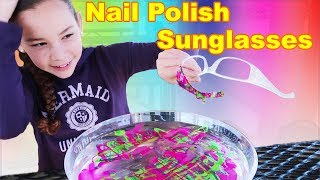 DIY Nail Polish Sunglasses Haschak Sisters [upl. by Cammy]