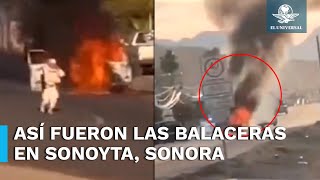 Captan enfrentamiento entre militares y hombres armados en Sonoyta Sonora [upl. by Yelsew]