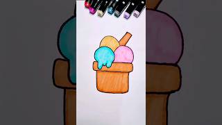 Ice cream Drawing easydrawing shorts drawing [upl. by Ynar]