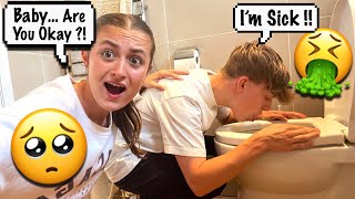 Getting Sick and ‘Throwing Up’ Prank CUTE Reaction From GF [upl. by Noiro139]