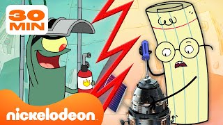 Bob lÉponge  Pierre Papier Ciseaux  PLANKTON CONTRE PAPIER  les pires inventions  Nickelodeon [upl. by Pitzer]