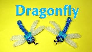 Rainbow Loom Designs DRAGONFLY Charm How To Make Loom Bands DIY Mommy [upl. by Eiramrefinnej]