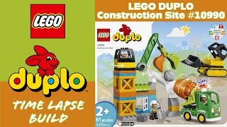 LEGO DUPLO Construction Site Time Lapse Build amp Review 10990 [upl. by Esiom]