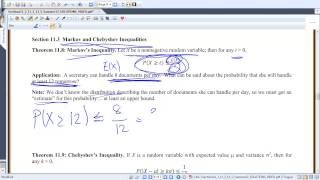 MA 381 Section 113 Markov and Chebyshev Inequalities [upl. by Nerha591]