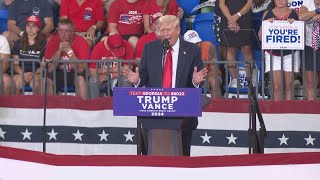 Donald Trump blasts Brian Kemp Fani Willis at Atlanta rally [upl. by Sigismundo]