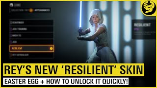 HOW TO UNLOCK the new REY SKIN  Takodana Easter Egg  STAR WARS Battlefront 2 [upl. by Byron223]