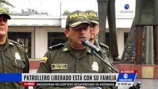 Patrullero liberado se reencontró con su familia en Barrancabermeja [upl. by Pegasus]