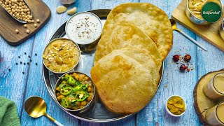 Halwa Puri with Aloo Chanay Recipe by SooperChef Pakistani Nashta Platter [upl. by Odrawde408]