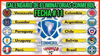 CALENDARIO FECHA 11 ELIMINATORIAS SUDAMERICANAS MUNDIAL 2026 [upl. by Negah]