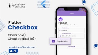 34  Flutter Checkbox and CheckboxListTile Widget  Flutter Crash Course [upl. by Alrac]