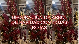 DECORACIÓN DE ÁRBOL DE NAVIDAD CON HOJAS ROJAS DE CHELSEA LOFT [upl. by Bein969]