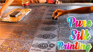 Hand Block Printing on Pure Silk Saree [upl. by Bonne]