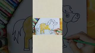 Easy horse 🐎 drawing Please subscribe my channel foryou art colouringchannel subscribe [upl. by Sirama]