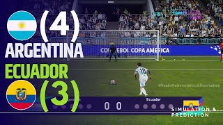 Penalty shootout ⚽ Argentina 43 Ecuador 🏆 AMERICA CUP 2024  Video game simulation [upl. by Assilim]