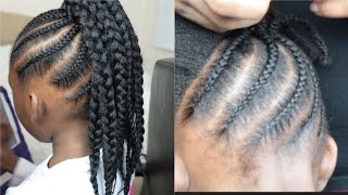 SIMPLE CORNROWS HAIRSTYLES  CROCHET BUN [upl. by Mohsen]