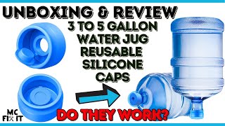 3 to 5 Gallone Water Jug Cap Silicone Reusable Replacement Cap Review [upl. by Minier]