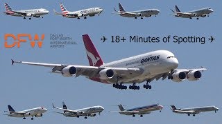 INSANE ACTION  18 Minutes of Planespotting at DallasFort Worth International Airport [upl. by Aical780]