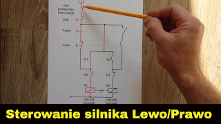 9 Schemat sterowania lewoprawo Zmiana kierunku wirowania silnika trójfazowego [upl. by Aihsined]