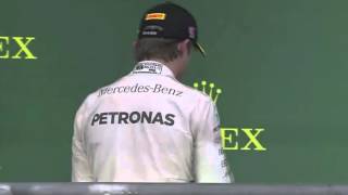 Nico Rosberg Throws Hat At Lewis Hamilton  Austin Texas USA Grand Prix 2015 [upl. by Courtund239]