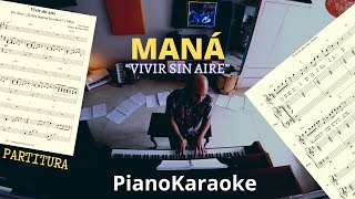 Maná  Vivir sin aire Partitura  PianoKaraoke [upl. by Elin113]