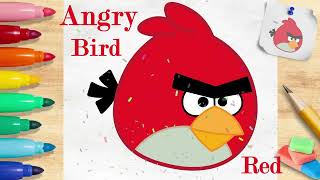 Angry Red Bird Drawing Minute Easy Drawing for Kids and Toddlers  Easy Doodle Drawing [upl. by Eiuqcaj]