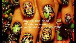 DIY Sugar Skull Nails  Day of the Dead Nail Art Design Tutorial [upl. by Daryle953]