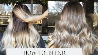 REVERSE BALAYAGE  HOW TO CONVERT ALL OVER BLONDE TO DIMENSIONAL BALAYAGE [upl. by Eunice445]