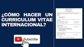 CURRICULUM VITAE Internacional [upl. by Eenwahs]