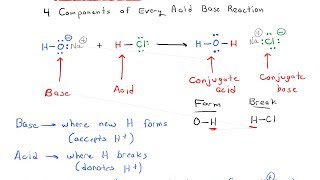 Acids and Bases  The 4 Components of Every Acid Base Reaction [upl. by Brathwaite]