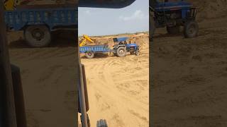 Jcb3dx machine and powertrack tractor trolly shiva jcb bulldozer farming tractordriving stunt [upl. by Katherin]