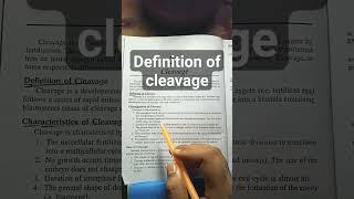 Definition of Cleavage  developmentalbiology zoology shorts trending [upl. by Vassili163]