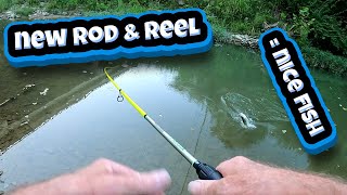 Creek fishing with a new Lews rod and reel combo from Walmart [upl. by Braca]