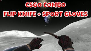 CSGO COMBO  Flip Knife Autotronic BS  Sport Gloves Scarlet Shamagh BS [upl. by Acirretahs]