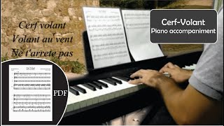 CerfVolant  Piano Accompaniment Lyrics and Full Score [upl. by Schoenburg375]