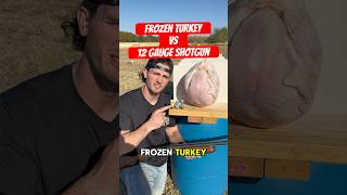 Specialty shotgun rounds vs frozen turkey [upl. by Anaujnas877]