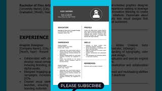 how to create a resume on microsoft word  curriculum vitae free [upl. by Airehs31]