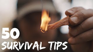 50 Survival Tips  Food  Fire  Shelter  Water  Wilderness knowledge you should know [upl. by Wyck]