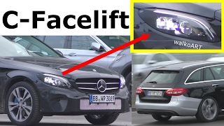 Mercedes Erlkönig CKlasse CClass Facelift 2018 prototype Estate 205  TModell 4KSPY VIDEO [upl. by Alodie]