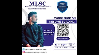 Resume Building Workshop using Microsoft Tools  MLSC Siddharth Institutions Puttur AP [upl. by Jp882]