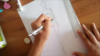 How to draw your own Fashion Croquis step by step [upl. by Stiruc]