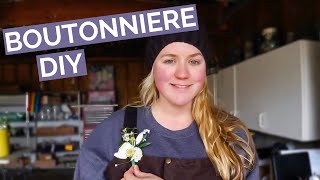 DIY BOUTONNIERE  How to make a boutonniere with fresh flowers in easy to follow steps [upl. by Nodlew398]