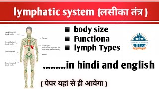 Lymphatic System in Hindi  Lymph  Lymph Nodes  Lymph VesselsJambheshwareducationlymphaticsystem [upl. by Isej]