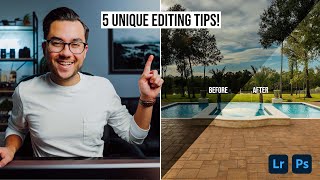 5 Unique Real Estate Photography Editing Tricks Lightroom  Photoshop Tutorial [upl. by Lleneg501]