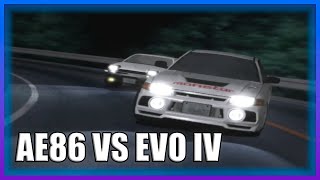 INITIAL D  AE86 VS EVO IV HIGH QUALITY [upl. by Asyal610]