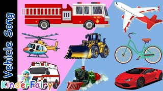 Learn Vehicles with KinderFairy  Transportation Song  kidslearning nurseryrhymes poems [upl. by Bittner911]