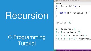 Recursion  C Programming Tutorial [upl. by Curren]