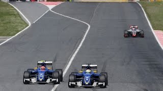 MARCUS ERICSSON vs FELIPE NASR ONBOARD SPANISH GP 2016 [upl. by Junia]