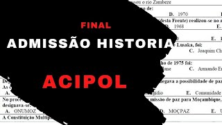 ACIPOLFim PREPARAÇÃO DE EXAME DE ADMISSÃO HISTORIA UP  ISRI ISCISA  Djive [upl. by Sonny]